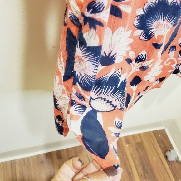 J Crew women's Floral print 3/4 sleeves casual relaxed fit blouse size M - Picture 5 of 10